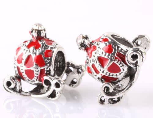 Pumpkin car 925 Silver Charm Beads Fit sterling Bracelet