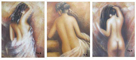 Set of 3 Oil paintings. (900mm x 900mm each) Total  size 900mm x 2700mm!! Free shipping!!!!