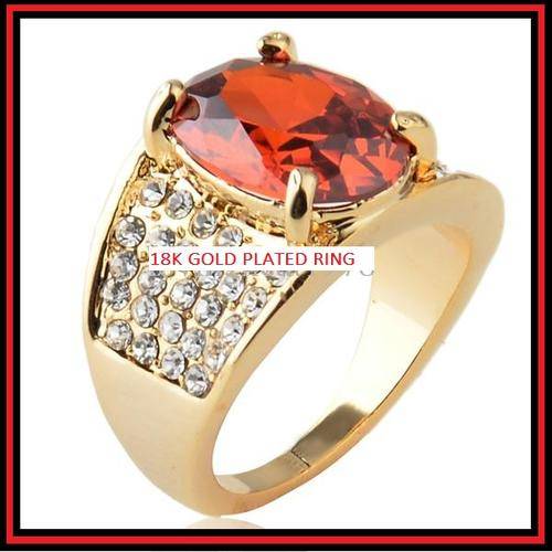 BEYOND STUNNING!!!! Imported gold plated ring with white and red Austrian crystals (size 8)