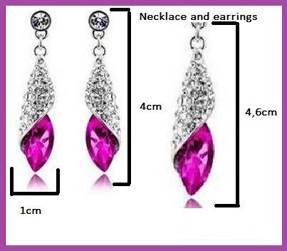 BEYOND STUNNING!!!! WHITE GOLD PLATED AUSTRIAN CRYSTAL NECKLACE AND EARRINGS