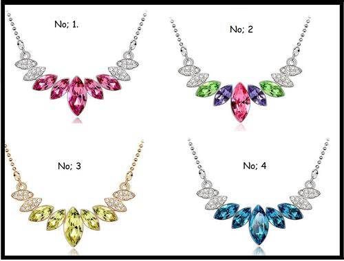 BEYOND STUNNING!!!! 18k GOLD PLATED NECKLACE WITH AUSTRIAN CRYSTALS ***CHOOSE YOUR COLOUR****