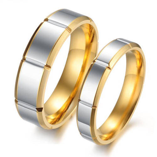 BEYOND STUNNING!!!! STAINLESS STEEL WITH 18K GOLD PLATED COUPLE RINGS
