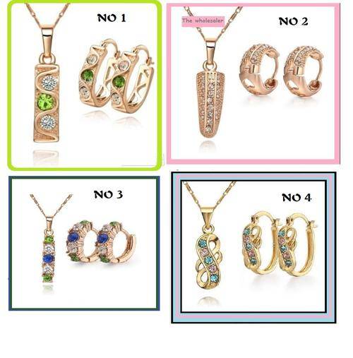 BEYOND STUNNING!!!! 18k Gold plated necklace and earrings set *** Winning bidder can choose style***