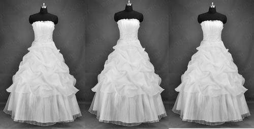 THREE BRAND NEW BALL GOWN WEDDING DRESSES, SIZE 34/12