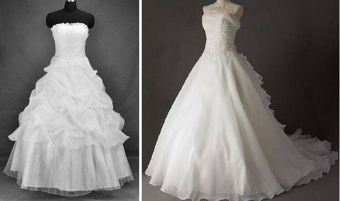 TWO BRAND NEW BALL GOWN WEDDING DRESSES, SIZE (34/12)