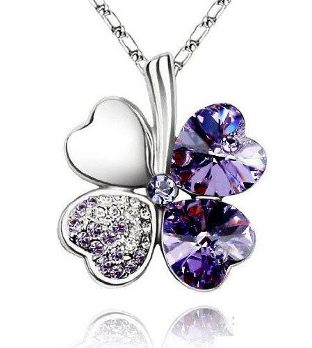 REDUCED SHIPPING***CLOVER NECKLACE WITH CRYSTALS