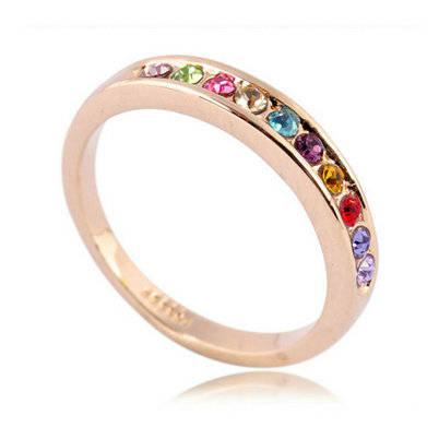 POSTAGE ONLY R35.00 ***18K ROSE GOLD PLATED CRYSTAL RING***