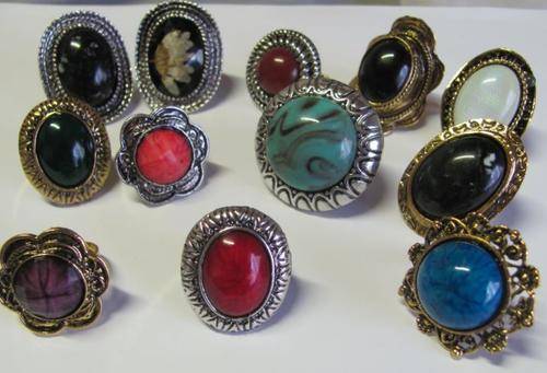 **POSTAGE R55.00 ADDITIONAL ITEMS FREE***12 BOHEMIAN STYLE RINGS  (SIZE 7- 10