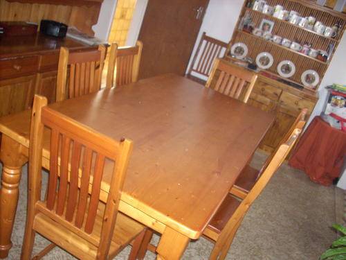 Pine Dinning Table and Chairs (8 Seater)