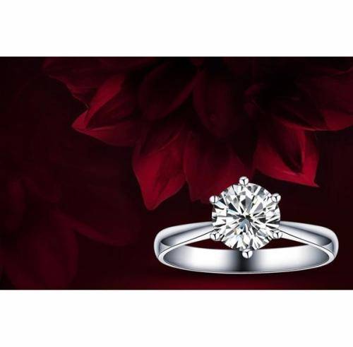 Cubic Zirconia Solitaire Ring 925 Sterling Silver