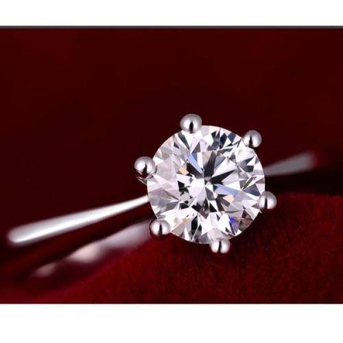 Cubic Zirconia Solitaire Ring 925 Sterling Silver