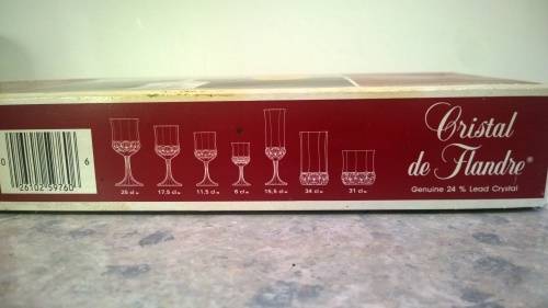 Cristal de Flandre Lead Crystal Sherry Glasses