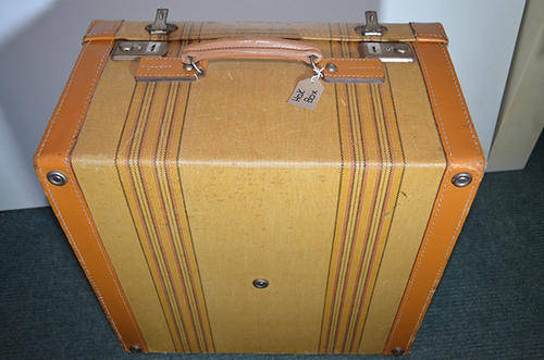 Large square fabric covered Hatbox