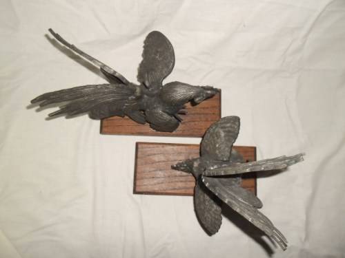 Large vintage Brass pair of table Fighting Cocks. Circa 1950's