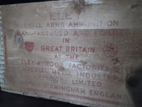 Eley Kynoch Factories. Small Arms Ammunition wooden crate