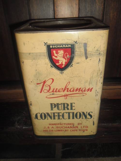 Buchanan's Suiwer Lekkergoed / Pure Confections vintage tin