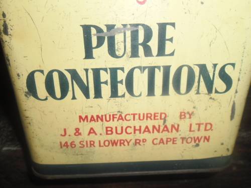 Buchanan's Suiwer Lekkergoed / Pure Confections vintage tin