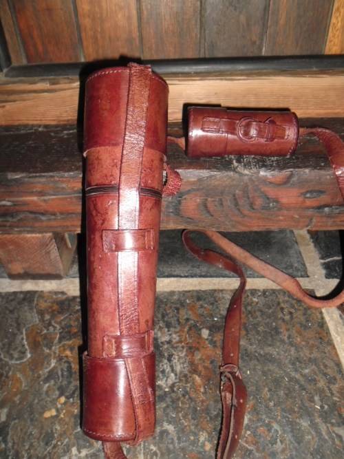 WW1 era  Parker-Hale brass Army Signalling leather clad, three draw telescope. Tel 6