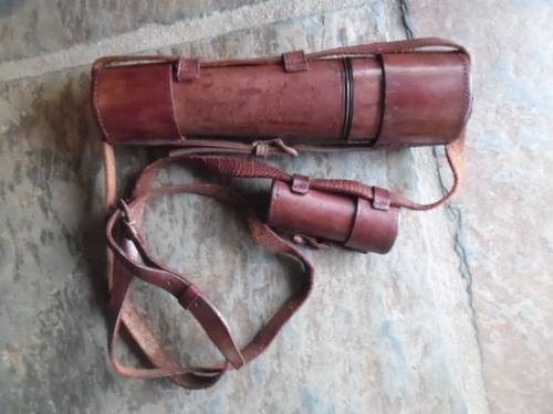 WW1 era  Parker-Hale brass Army Signalling leather clad, three draw telescope. Tel 6