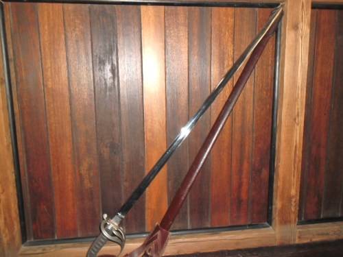SADF Army Officers Ceremonial Sword with leather scabbard (WKC). Circa 1970's