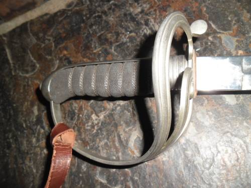 SADF Army Officers Ceremonial Sword with leather scabbard (WKC). Circa 1970's