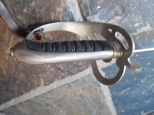 SADF Army Officers Ceremonial Sword with leather scabbard (WKC). Circa 1970's