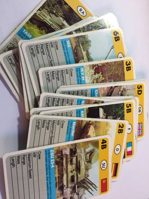 Vintage Super Trumps Military Vehicle cards