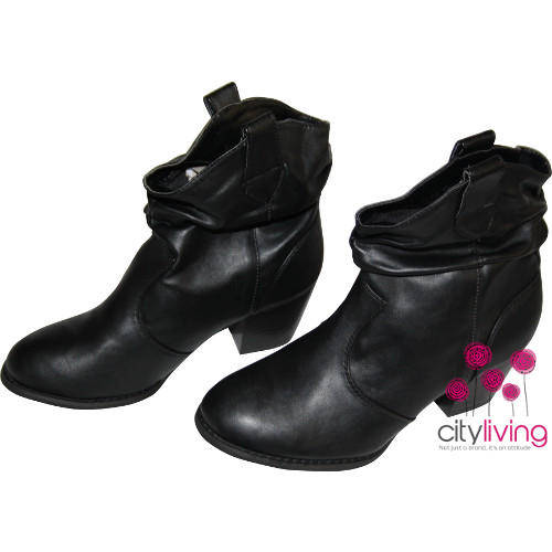 Free Shipping - Pleather Ankle Boot Size 6