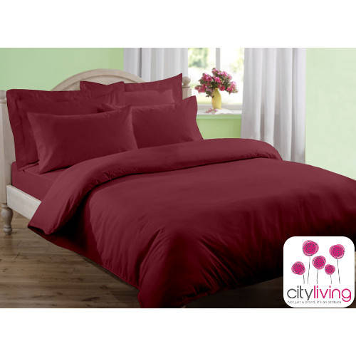 4 Piece Duver Cover Set - Plain Maroon - Economical Range - Queen Bed Size