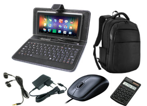 8 Pce Tablet and Accessories Bundle - Tablet - Back Pack - Calculator - Mouse - Pouch & Keyboard