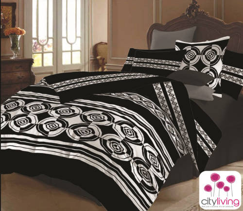 3 PCE 200GSM Luxury Range - Microfibre Printed Comforter Set -  Queen Bed Size