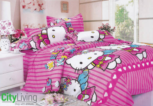 3 Piece Kiddies Fitted Sheet Set Hello Kitty (3)