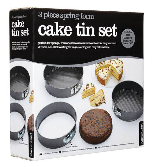 Kitchen Craft 3 Piece Non-Stick Spring Form Cake Tin Set