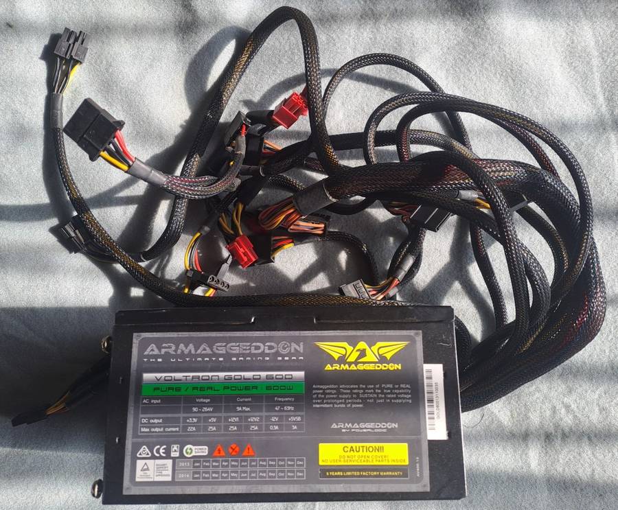 Armaggeddon voltron gold 600W 80Gold rated PSU