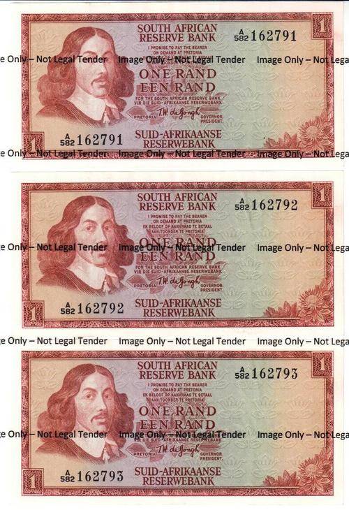 SPRINGBOK R1 TW DE JONGH UNC - 3 IN SERIES