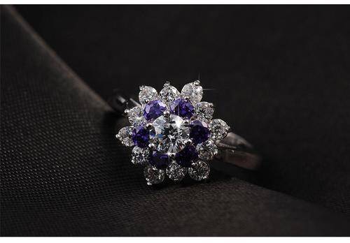 STUNNER - 1.98CTW FLOWER AMETYST & TOPAZ RING **IN STOCK**READY TO SHIP**