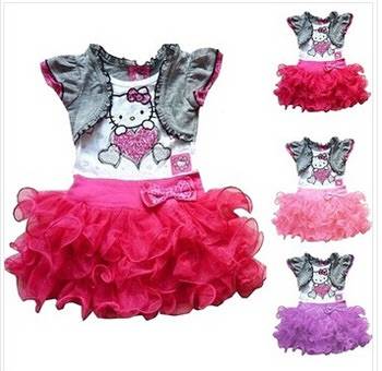 GIRLS HELLO KITTY TUTU DRESS - RED