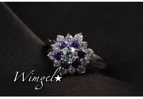 STUNNER - 1.98CTW FLOWER AMETYST & TOPAZ RING **IN STOCK**READY TO SHIP**