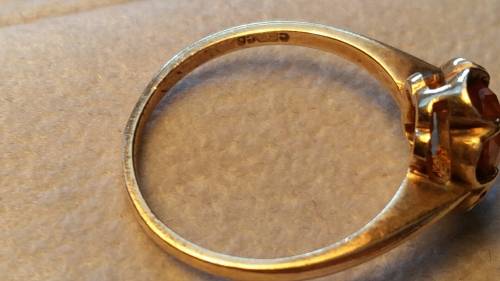 Vintage10kt Gold Ring - Citrine -Peach/Orange Gemstone