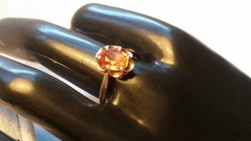 Vintage10kt Gold Ring - Citrine -Peach/Orange Gemstone