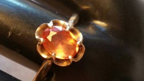 Vintage10kt Gold Ring - Citrine -Peach/Orange Gemstone