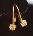 14ct Yellow Gold .25 ctw Genuine Diamond Dangle Earrings