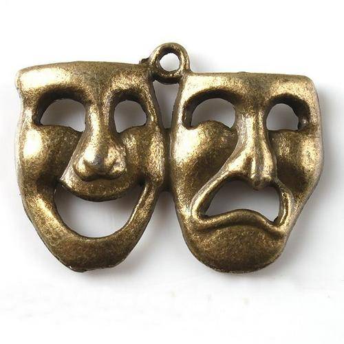 Bronze Charms - Masks - 31 x 22mm