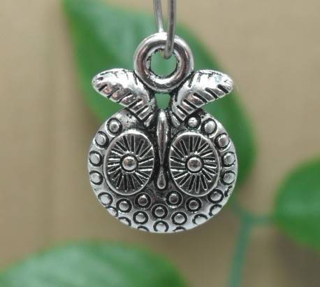 Tibet Silver Owl charms - 17 x 14 mm