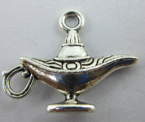 Tibetan Silver Magic Lamp Charms  -  22 x 18mm