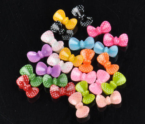 Nail Art - 24pc Mixed colors Acrylic Butterfies with dots