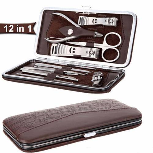Nail Art -12pc Stainless steel Nail Manicure / pedicure set in Case