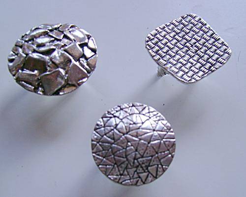 ###UNIQUE### 3 x Tibet Silver Fashion Rings 4- Adjustable sizes