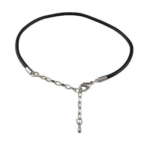 5 x REAL BLACK LEATHER NECKLACE CORD WITH LOBSTER CLASP