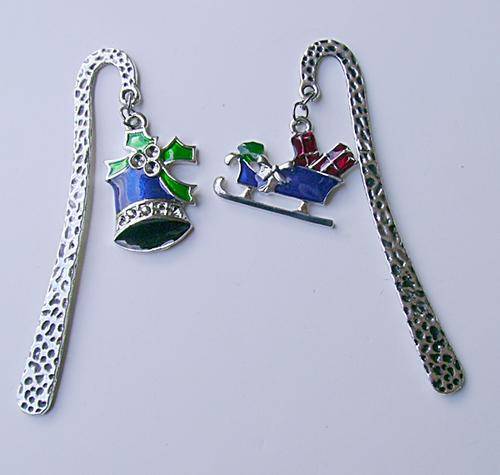 @@PERFECT STOCKING FILLER@@  TIBET SILVER BOOKMARKS WITH THE CUTEST XMAS CHARMS